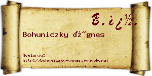 Bohuniczky Ágnes névjegykártya