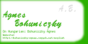 agnes bohuniczky business card